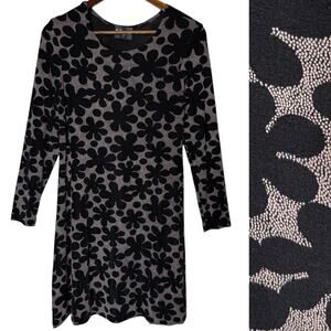 Vintage‎ Mojo Groovy Floral Mini Dress Jersey Knit A-Line Small